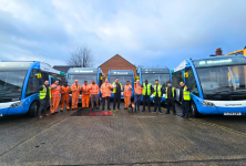Aldershot Depot Team with five new Optare Solo Buses