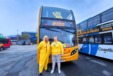Richard and Graeme in front of 'Pudsey' bus