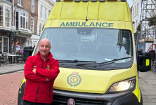 Ewout in front of ambulance