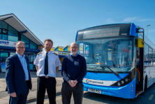 Stagecoach South, Managing Director, Marc Reddy alongside Cllr Peter Candlish, Cabinet Member for Transport at Portsmouth City Council and HoverTravel Captain