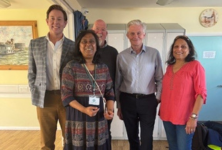 Rob Vince, Business Development Manager at Stagecoach South, with Cllr Chris Attwell and the team at Chat Over Chai