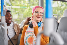 Woman on bus