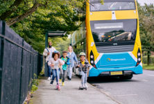 Family with Stagecoach Bus