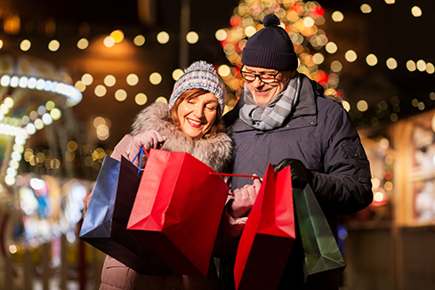 Couple at a Christmas Market