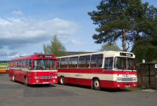 Two vintage buses