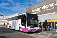 JET787 coach outside Edinburgh Airport