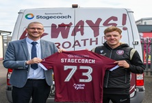 Arbroath manager David Gold and Stagecoach Engineering Manager Sam McWalter