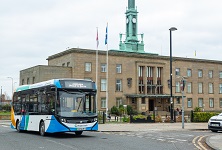 New Kirkcaldy Electric Vehicle infront of Town House in Kirkcaldy
