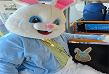 easter bunny on stagecoach bus