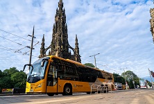 Express coach on princess street in Edinburgh