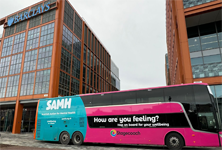 samh bus outside barclays buulding