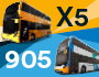 X5 905 routes