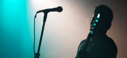 a singer on stage