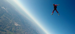 a person skydiving