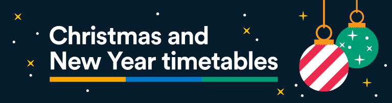 Christmas and New Year timetables