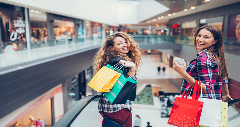 Friends out shopping