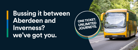 M96 bussing it between Aberdeen and Inverness, we've got you one ticket, unlimited journeys