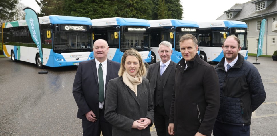 Stagecoach senior management team and Transport Minister at the Inverness Electric Cities launch event