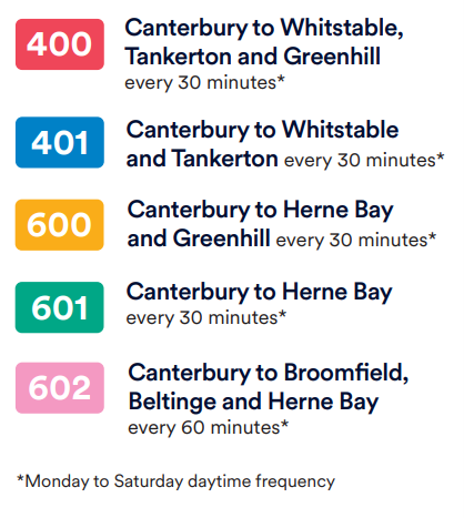 Changes to bus services in Canterbury and north Kent from Sunday 5 May 2024