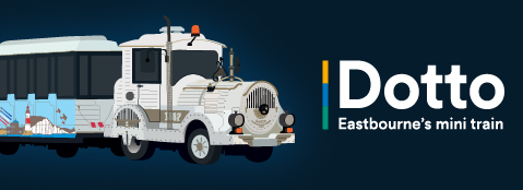 Eastbourne’s Dotto mini train seafront attraction banner