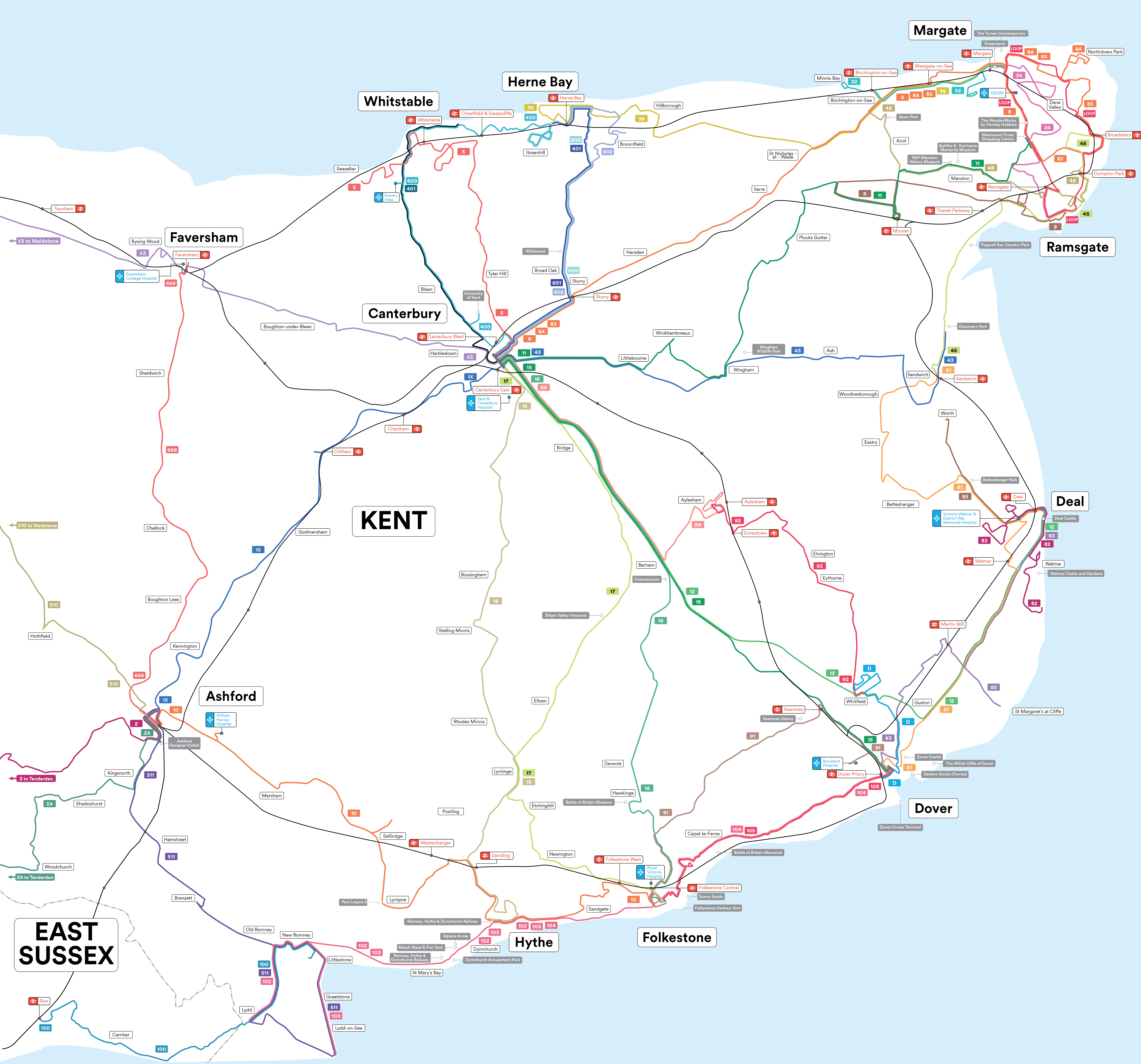 East Kent network map