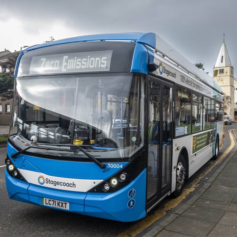 Zero emissions stagecoach bus