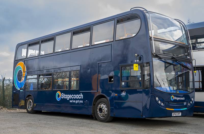 Stagecoach double decker bus in navy 