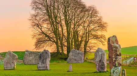 Avebury Stones at sunset