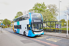 An image of a Stagecoach bus at bus stop