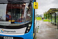A photograph of a bus