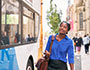 Image of woman catching the bus